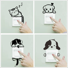 Load image into Gallery viewer, XXYYZZ DIY funny Cute Sleeping Cat Dog Switch Stickers Wall Stickers Decal Home Decoration Bedroom Living Room Parlor Decoration