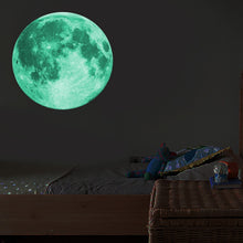 Load image into Gallery viewer, 30cm Luminous Moon 3D Wall Sticker for kids room living room bedroom decoration home decals Glow in the dark Wall Stickers
