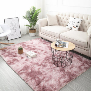 Grey Carpet Tie Dyeing Plush Soft Carpets For Living Room Bedroom Anti-slip Floor Mats Bedroom Water Absorption Carpet Rugs