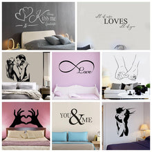 Load image into Gallery viewer, New Design Lovers Quotes Wall Sticker For Bedroom Decor Decals Room Decoration Stickers Sweet Home Girls Room Mural Wallpaper
