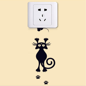 XXYYZZ DIY funny Cute Sleeping Cat Dog Switch Stickers Wall Stickers Decal Home Decoration Bedroom Living Room Parlor Decoration