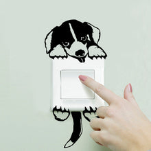 ギャラリービューアに画像を読み込み、 XXYYZZ DIY funny Cute Sleeping Cat Dog Switch Stickers Wall Stickers Decal Home Decoration Bedroom Living Room Parlor Decoration
