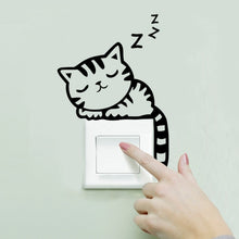 ギャラリービューアに画像を読み込み、 XXYYZZ DIY funny Cute Sleeping Cat Dog Switch Stickers Wall Stickers Decal Home Decoration Bedroom Living Room Parlor Decoration

