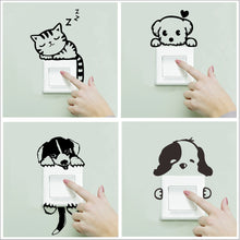 Load image into Gallery viewer, XXYYZZ DIY funny Cute Sleeping Cat Dog Switch Stickers Wall Stickers Decal Home Decoration Bedroom Living Room Parlor Decoration
